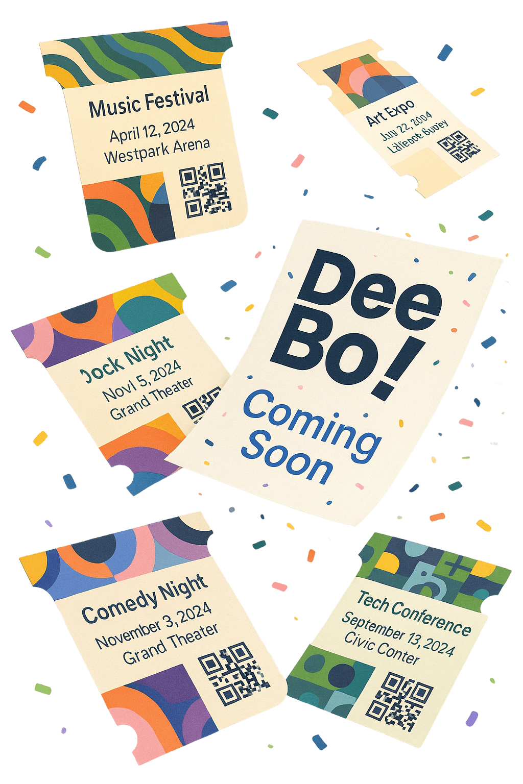 Event tickets collage